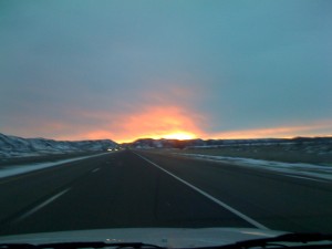 Amazing sunset driving to Bozeman, MT.