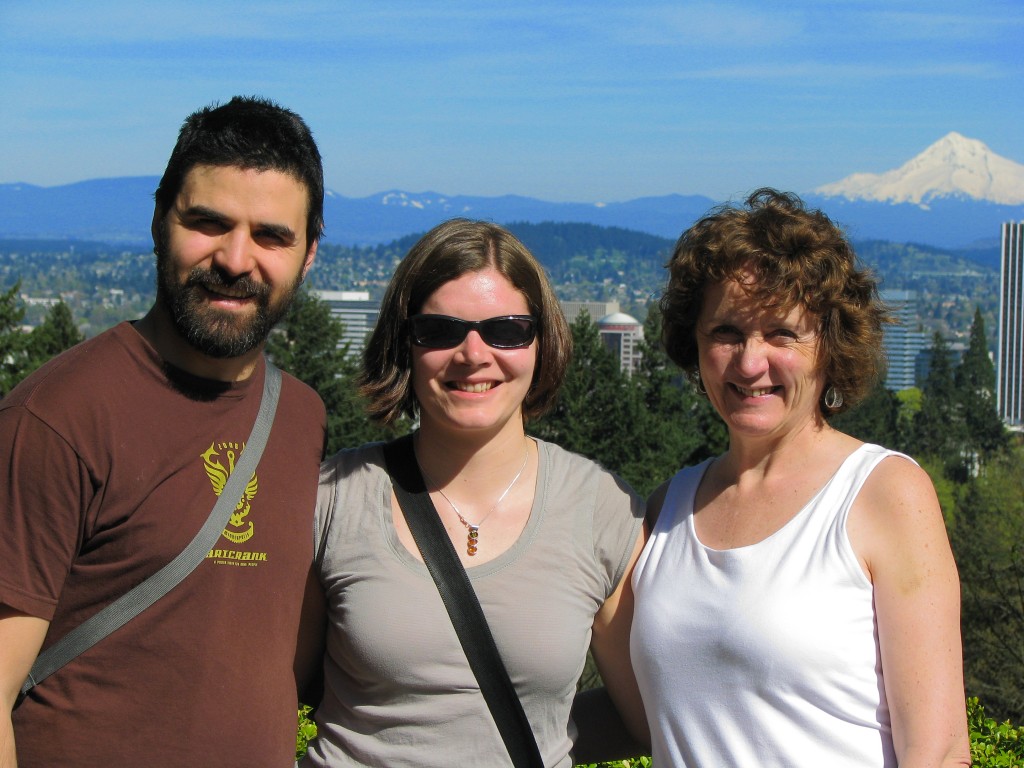 View over Portland with Mt Hood